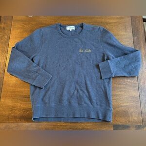 Maison Labiche Charonne The Dude LS Crew Sweatshirt Men’s Medium Navy Blue
